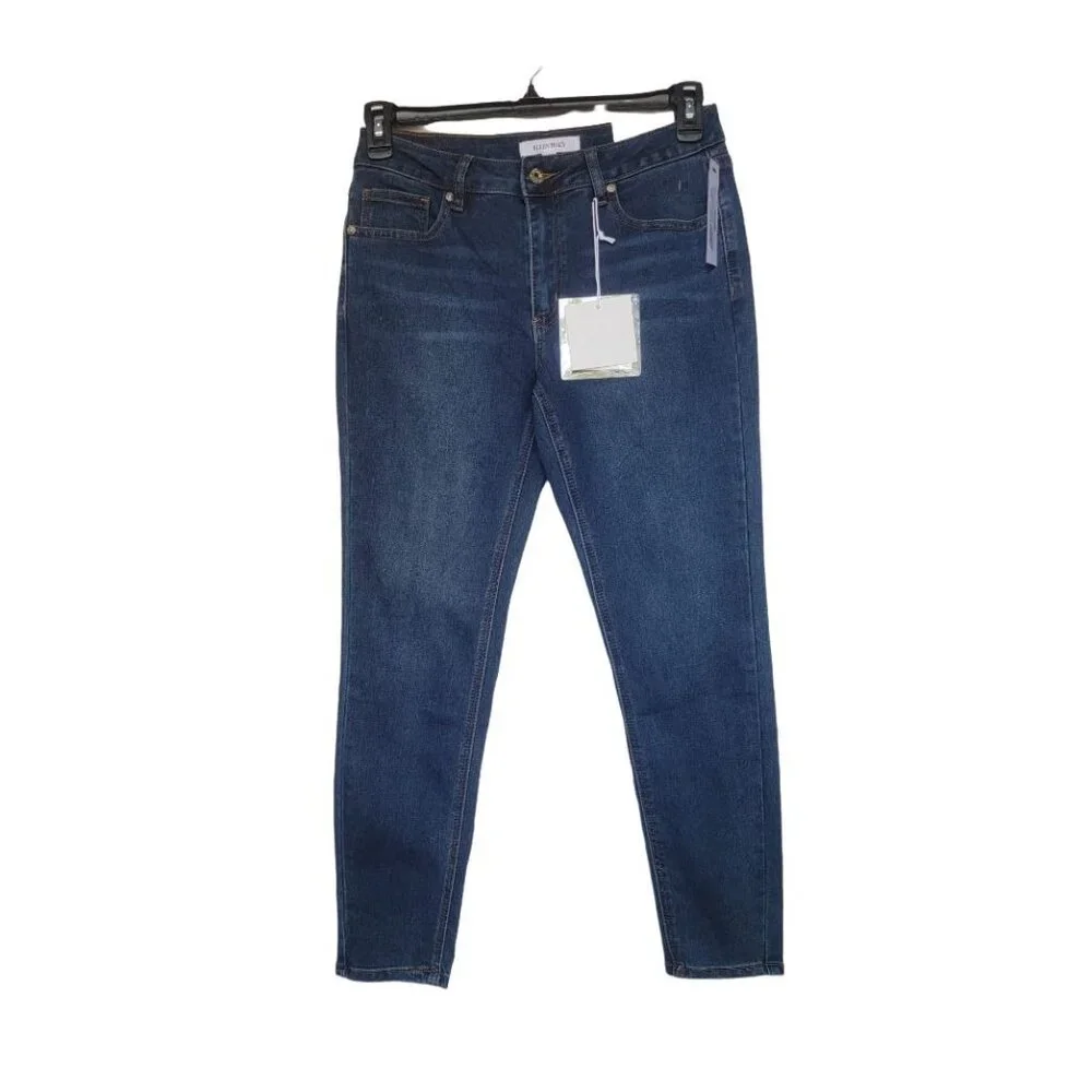 ⭐Ellen Tracy Mid Rise Skinny Slim Jeans Size 8 Women Ace Wash Denim blue New